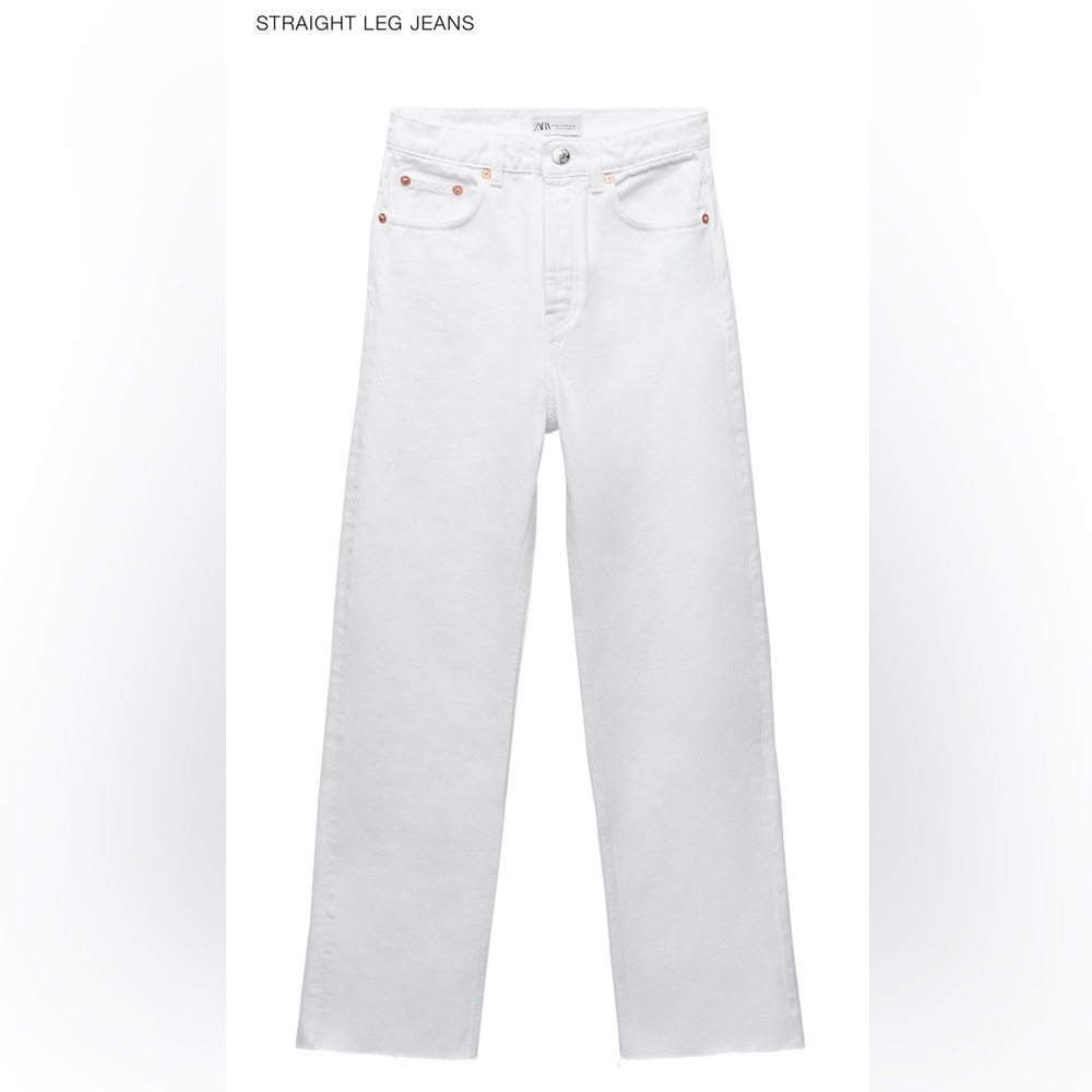 Zara White Straight Leg Jeans NWT
